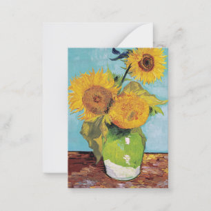 Tarjeta Pequeña Vincent Van Gogh - Tres girasoles en una caja