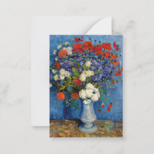 Tarjeta Pequeña Vincent van Gogh - Vase con Cornflowers & Poppies