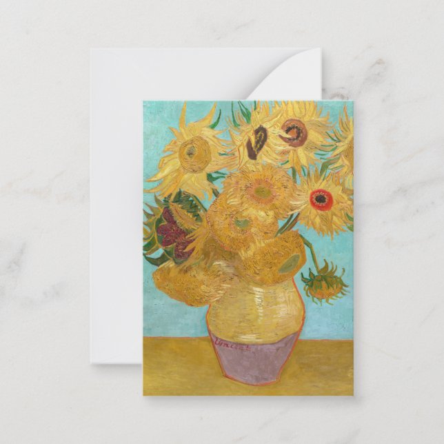 Tarjeta Pequeña Vincent Van Gogh - Vase con doce girasoles (Anverso)