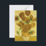 Tarjeta Pequeña Vincent van Gogh - Vase con quince girasoles<br><div class="desc">Vase con quince girasoles / Vase avec quinze tournesols - Vincent Van Gogh,  agosto de 1888 - Sunflowers 1888 versión para la boca (F454)</div>