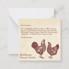 Tarjeta Pequeña Viñeta de mensaje elegante Personalizado de pollo 