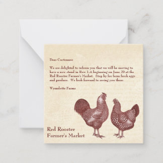 Tarjeta Pequeña Viñeta de mensaje elegante Personalizado de pollo