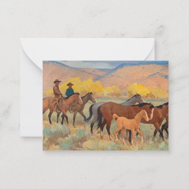 Tarjeta Pequeña Viniendo a casa, 1942 por Maynard Dixon (Anverso)