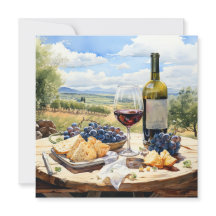 Vino acuarela y fondo vitícola