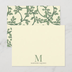 Tarjeta Pequeña Vinos florales elegantes monogramados