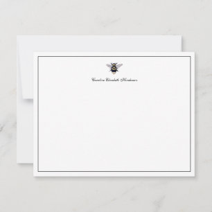 Tarjeta Pequeña Vintage Antique Bee Elegant Script Personalizado