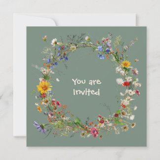 Tarjeta Pequeña Vintage Botanical Loop Wreath Note Cards