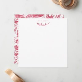 Tarjeta Pequeña Vintage Chariot francés de Dawn Toile de Jouy-Red