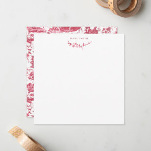 Tarjeta Pequeña Vintage Chariot francés de Dawn Toile de Jouy-Red