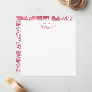 Tarjeta Pequeña Vintage Chariot francés de Dawn Toile de Jouy-Red