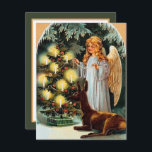 Tarjeta Pequeña vintage Christmas Angel añade sentimiento<br><div class="desc">vintage Christmas Angel agregar sentimiento Tarjeta de nota</div>