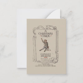 Tarjeta Pequeña Vintage Dickens A Christmas Carol Flat Gift Card