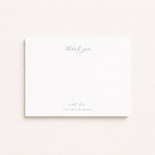 Tarjeta Pequeña Vintage Dusty Blue Chinoiserie Floral Gracias