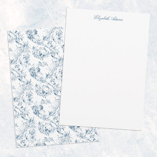 Tarjeta Pequeña Vintage Floral Fantasía Fantasía Francesa-Azul