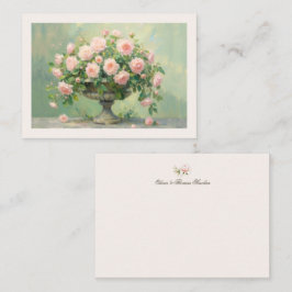 Tarjeta Pequeña Vintage Garden Ethereal Blush Flora Wedding Couple
