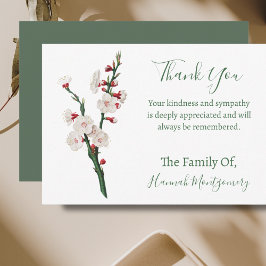 Tarjeta Pequeña Vintage Green Floral Sympathy Gracias Cartas