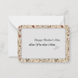 Tarjeta Pequeña Vintage Herbarium Pressed Flower Flat Note Card