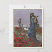 Vintage Ilustracion Fairy Maidens at Night