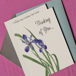 Tarjeta Pequeña Vintage Iris Flowers