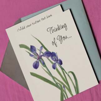 Tarjeta Pequeña Vintage Iris Flowers