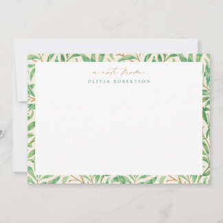 Tarjeta Pequeña Vintage Leaves Personal Stationery Note card