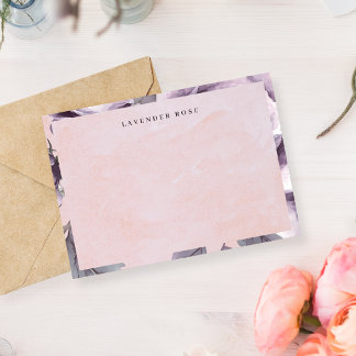 Tarjeta Pequeña Vintage Purple Rose Watercolor Floral