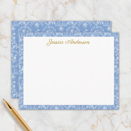 Tarjeta Pequeña Vintage Rococo Flowers Floral Personalized Name