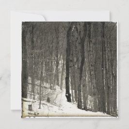 Tarjeta Pequeña Vintage Style Snowy Forest 