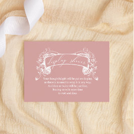 Tarjeta Pequeña Vintage Timeless Floral Pink Baby Display Shower