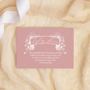 Tarjeta Pequeña Vintage Timeless Floral Pink Baby Display Shower