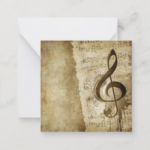 Tarjeta Pequeña Vintage Treble Clef