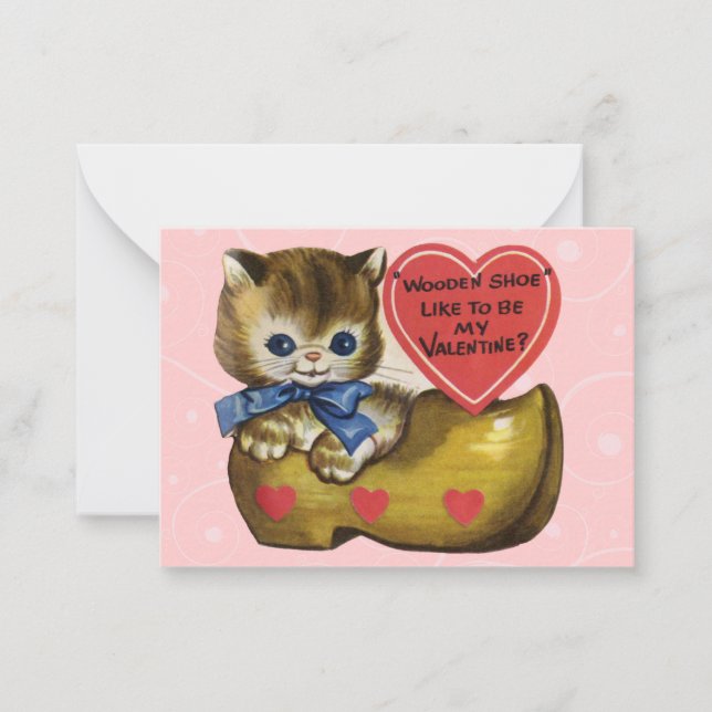 Tarjeta Pequeña Vintage Valentine Kid Cards (Anverso)