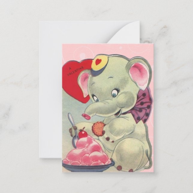 Tarjeta Pequeña Vintage Valentine Kid Cards (Anverso)