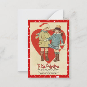 Tarjeta Pequeña Vintage Valentine Kid Cards