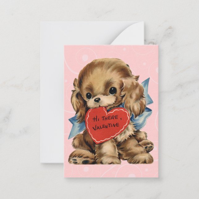 Tarjeta Pequeña Vintage Valentine Kid Cards (Anverso)