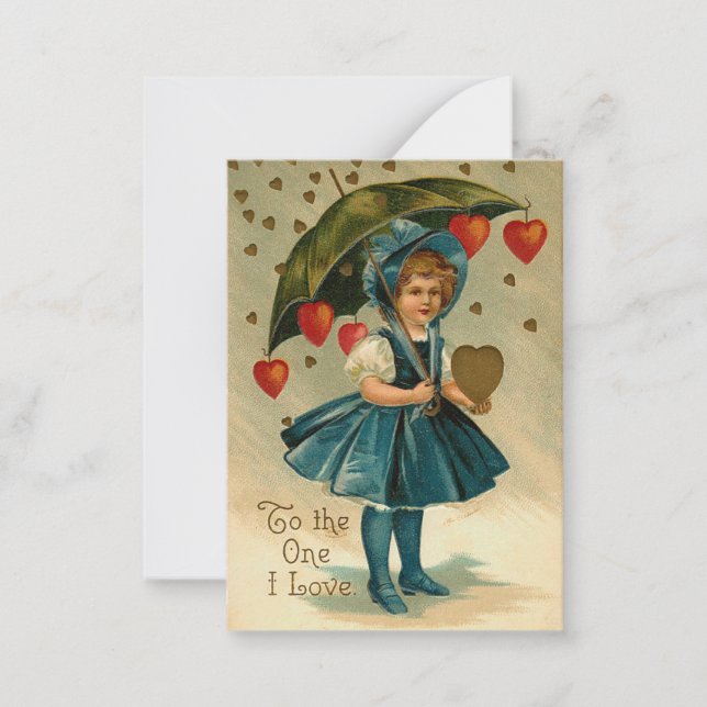 Tarjeta Pequeña Vintage Valentine Pocket Love Notes (Anverso)