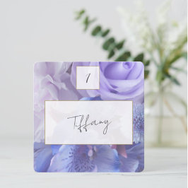 Tarjeta Pequeña Violet Blue Rose Place Setting Card