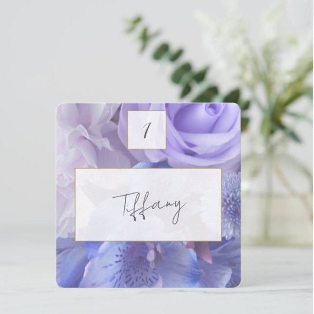 Tarjeta Pequeña Violet Blue Rose Place Setting Card (Subido por el creador)