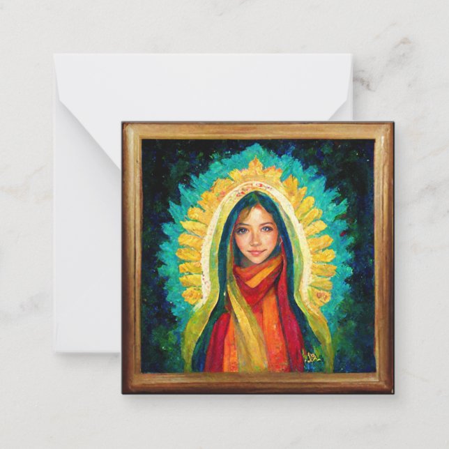 Tarjeta Pequeña Virgen moderna de Guadalupe (Anverso)