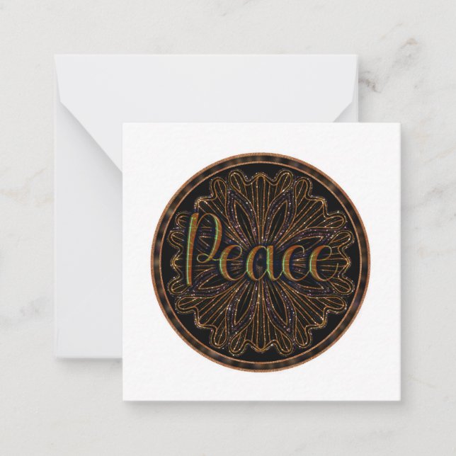 Tarjeta Pequeña Virtue Peace Mandala (Anverso)