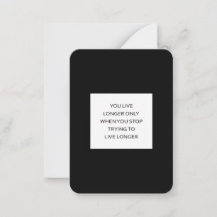Tarjeta Pequeña Vive más tiempo viviendo libremente