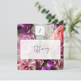 Tarjeta Pequeña Vivid Orchid Florals Place Setting Card