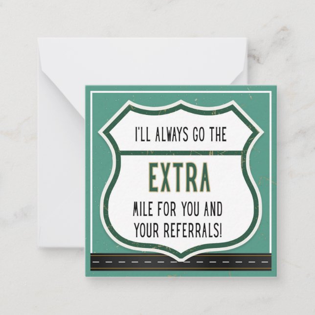 Tarjeta Pequeña Voy a ir a una Milla extra para tus remisiones (Anverso)