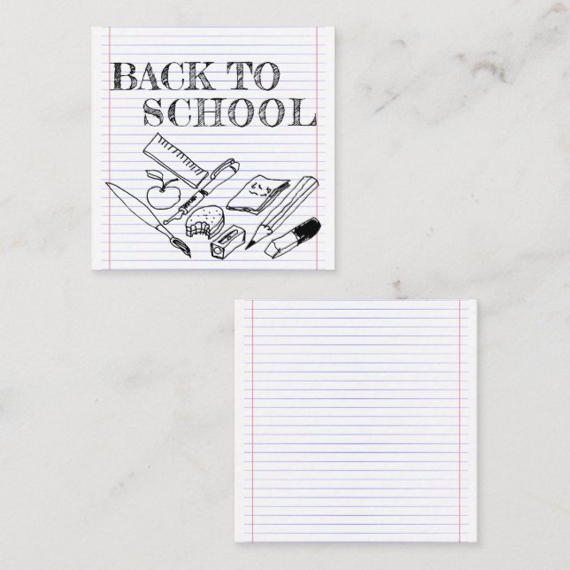 Tarjeta Pequeña Vuelta al cole (Anverso / Reverso)