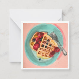 Tarjeta Pequeña Wafles y Frutas