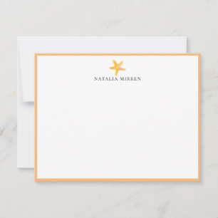 Tarjeta Pequeña Watercolor Beach Starfish