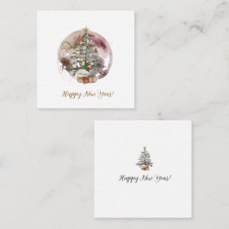 Tarjeta Pequeña Watercolor Christmas Tree