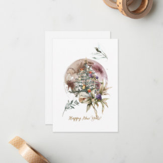 Tarjeta Pequeña Watercolor Christmas Tree Stationery 