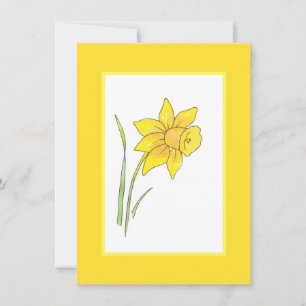 Tarjeta Pequeña Watercolor Daffodils