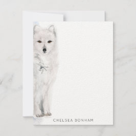 Tarjeta Pequeña Watercolor de Fox Ártico